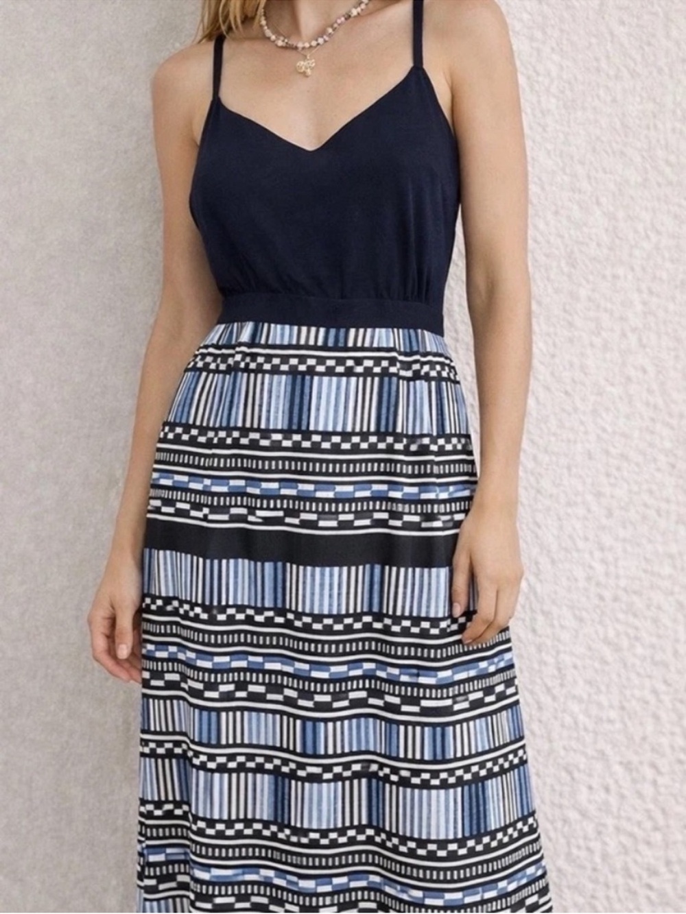 J. Crew Factory Maxi Dress with Printed Skirt
